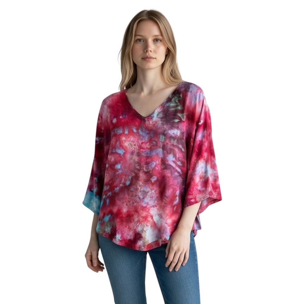 # Oh My Gauze! L/XL Tie-Dye V-Neck Top